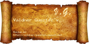Valdner Gusztáv névjegykártya